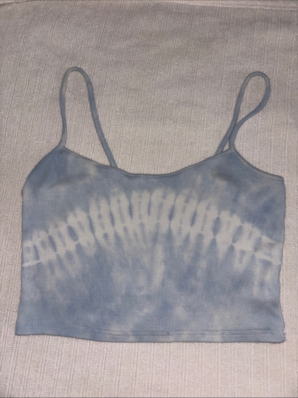 Pacsun Me to We Light Blue Tie-Dye Ribbed Crop Cami